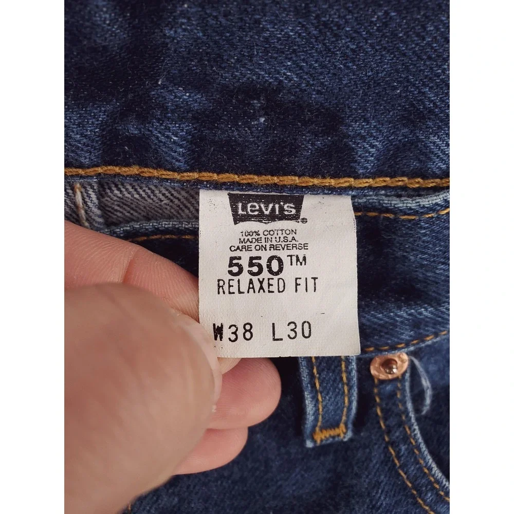 Vintage Levis 550 Jeans Mens 38x30 Blue Denim Relaxed Tapered USA MADE Y2K Baggy